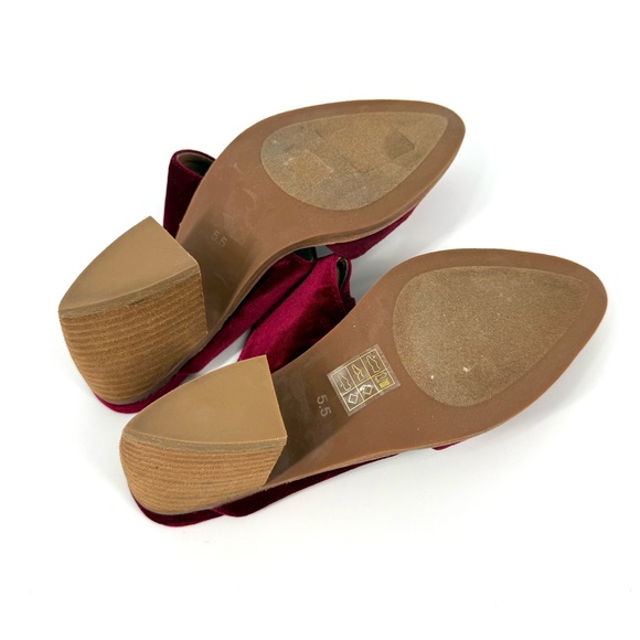 Jeffrey Campbell Cyrus Mule Heels Womens Size 5.5 Red Leather Textile Shoes - Picture 8 of 13